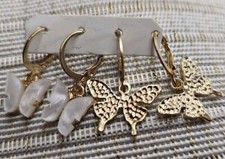 Dangle Hook Earrings Gold Tone Dainty Butterfly Earing Boho Earring