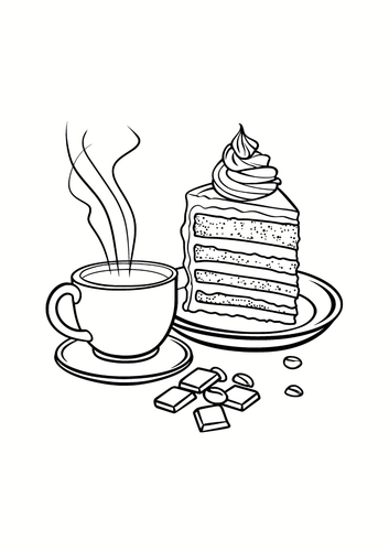 Food and Snacks Colouring Book: 55 Big and Simple Drawings for Adults and Kids - Picture 9 of 10