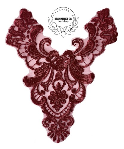 Gorgeous Lace Embroidery Applique Wedding Motif Sew On Dance Costume - Picture 22 of 33