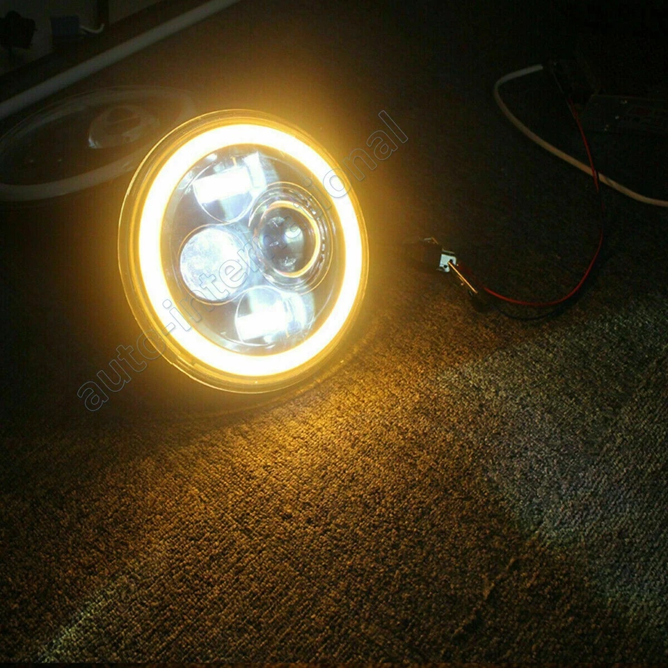 2 PC 7" LED HEADLIGHT ASSY FOR SUZUKI SAMURAI,ROYAL ENFIELD,MAHINDRA THAR - Image 3 of 4