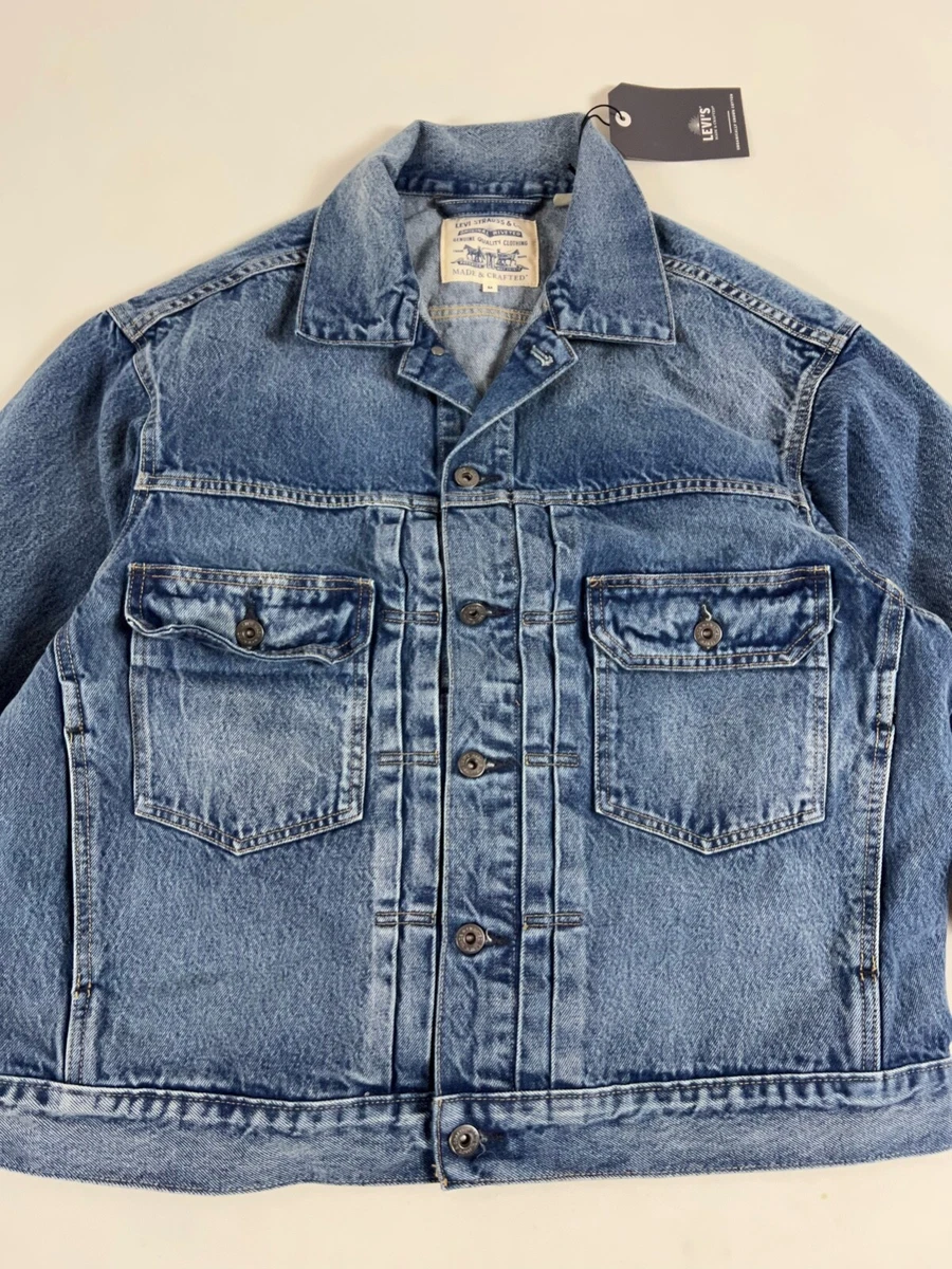 LEVIS MADE AND CRAFTED LMC OVERSIZED TYPE II TRUCKER MARLIN DARK 