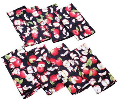 #ad #ad Cloth Table Napkins Apple Themed Lot of 8 Orchard Pie Autumn $16.00