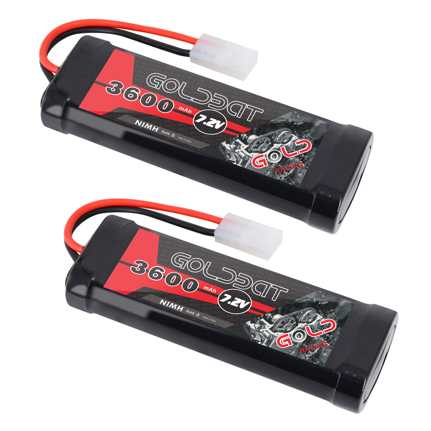 2x GOLDBAT 3600mAh 7.2V NiMH Battery with Tamiya Connector for RC Traxxas Truck