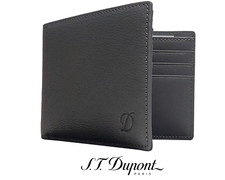 S.T. Dupont 093000C Grey Grain Leather 6 CC Men Wallet Bill Holder 0186 