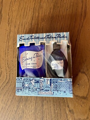 Vintage Bourjois Evening in Paris Boxed Set Powder Talc & Eau De Toilet New