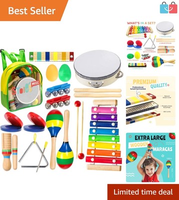 Complete Child-Friendly Music Set for Ages 3-5 - Includes Free Storage Backpack