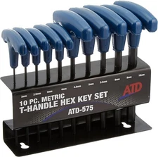 ATD Tools -575- 10-Piece Metric T-Handle Hex Key Set