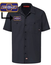 CHEVROLET Retro Patch DICKIES Short Sleeve Work Shirt Classic CHEVY S-5X