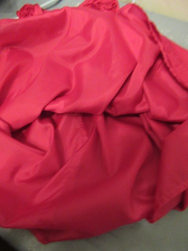 E) Grils Size 3 Carters Dark Pink Dress Button Tie Back Fully Lined Rosetts - Picture 7 of 7