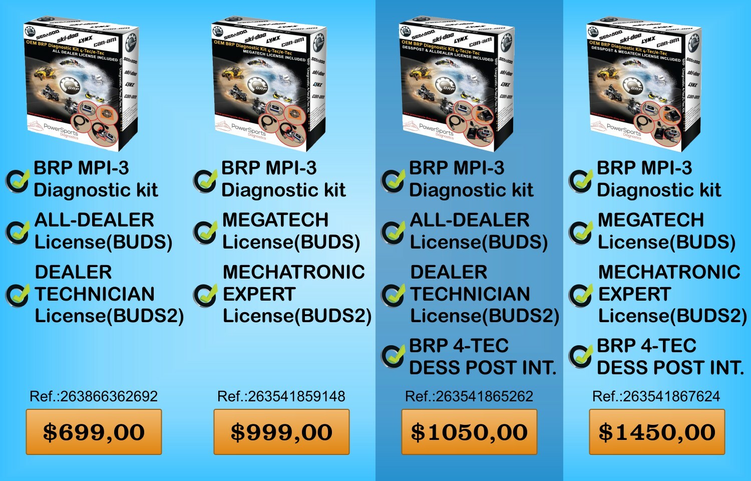 BRP BUDS & BUDS2 MPI-3 Original Diagnostic Scanner - SEADOO, SKIDOO, CANAM, LYNX