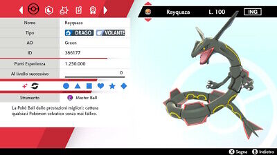 Shiny 6IV Rayquaza Legendary Pokemon Holding Master Ball for 