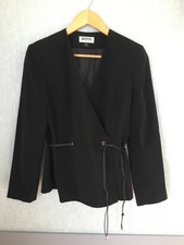 Kasper Black Blazer Smart Occasion Wrap With Tie Size U.k. 8 Ladies Vgc