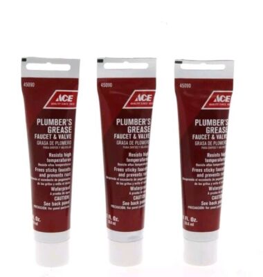 (3) Ace Hardware Waterproof Plumber's Grease ** 3 oz Total ~ NEW