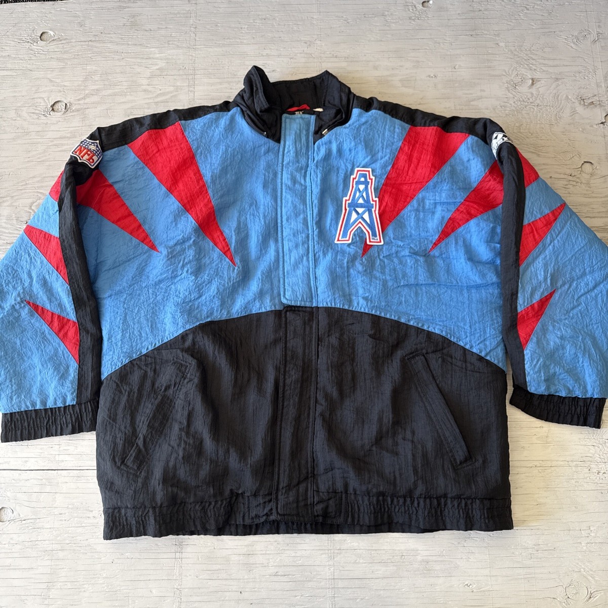 Vintage 90s NFL Pro line Apex Houston Oilers Sharktooth Full Vintage 90s NFL Pro line Apex Houston Oilers Sharktooth Full