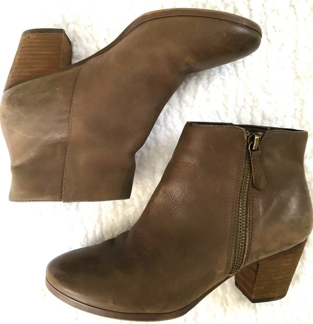 Crown Vintage Womens Boots Size 6.5 Leather Brown Distressed Ankle