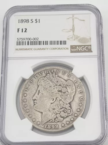 1898 S F 12 Morgan Silver Dollar NGC