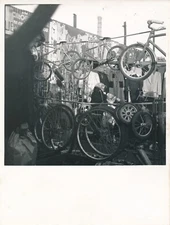 bicycle anonymous cycle silver print era, circa 1950 photo photograph
