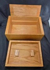 Handcrafted Solid Oak 7+pounds Wood Jewelry or Keepsake Box with Lift-Out Tray