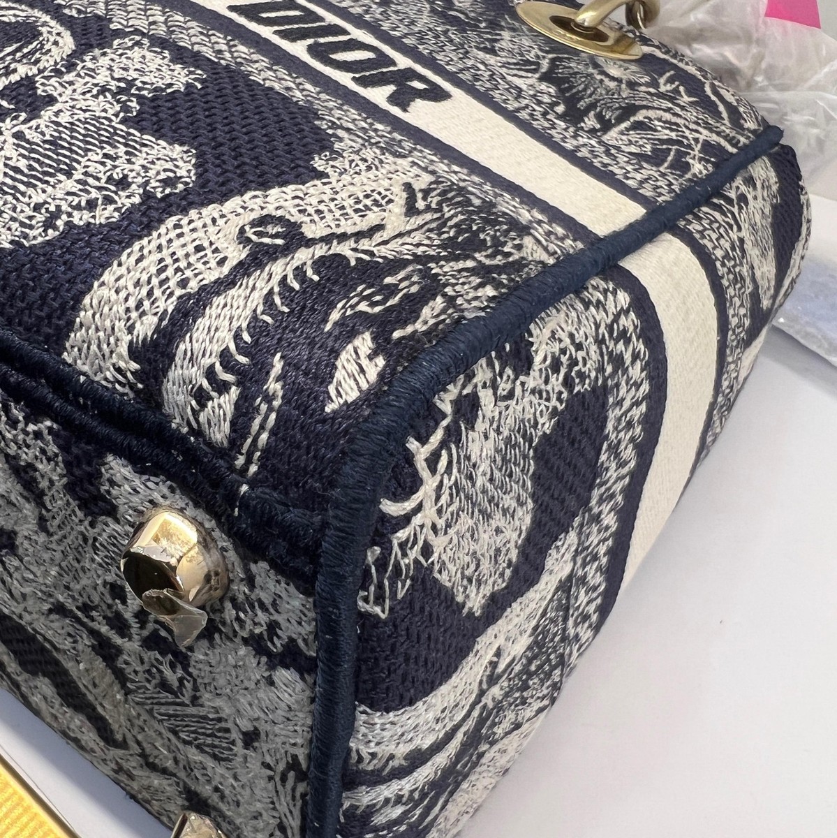 Dior Lady D-Lite Zoo Tiger Pattern Embroidered Tote Bag - Very