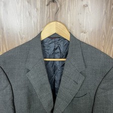 Hart Schaffner Marx Sport Coat Mens 42L Brown Black Wool Three Buttons USA Made