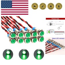 10pcs 6mm 1/4 AC/DC 12-24V LED Metal Indicato...