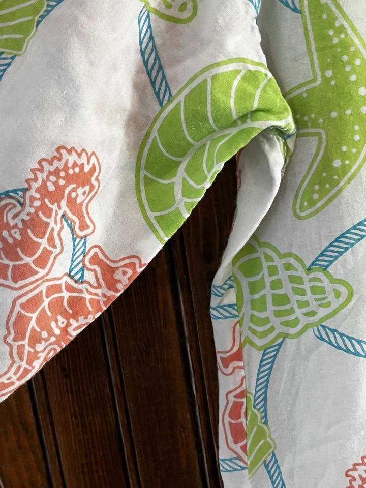 Туника Gretchen Scott топ размер S V шеи 3/4 рукава раковины краб морской конек белый - Изображение 4 из 4