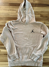 Jordan Boys Beige Pullover Hoodie Size L Regular Fit Fleece Jumpman Logo