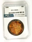 1896 Better Date  MS 65 + Full  Rainbow Toned Obverse Morgan Dollar PCI