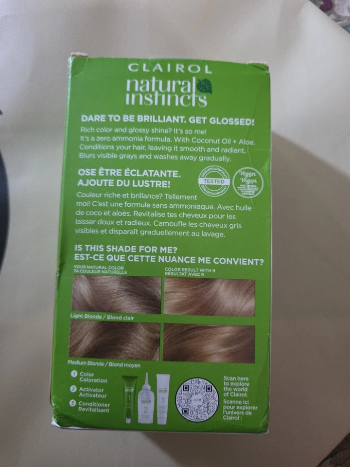 Clairol Natural Instincts cabelo com óleo de coco aloe zero amônia - Imagem 3 de 4