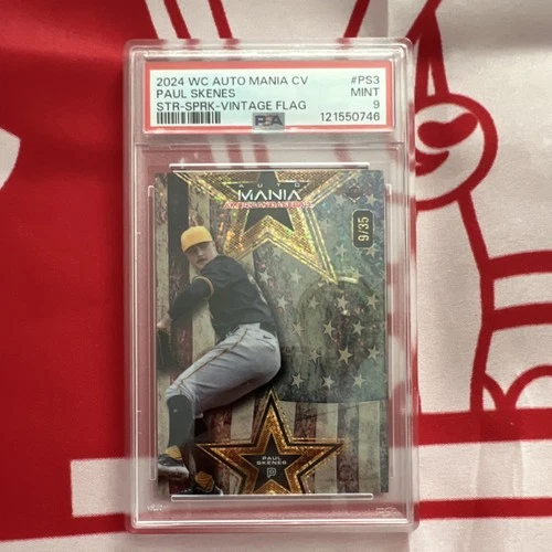 2024 Wild Card Auto Mania Paul Skenes Vintage Flag #PS3 PSA 9