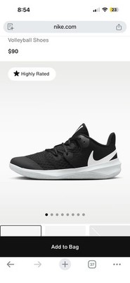 Nike Men's HyperSpeed Court Volleyball Shoe - Black/ White New Size 7