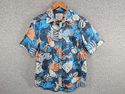 St Johns Bay Herren Floral Print Hawaiian Aloha Resort Cotton Button Shirt M