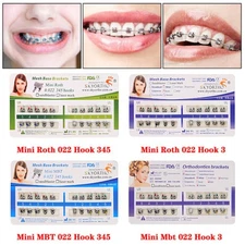1Pack Dental Orthodontic Brackets Braces Mini Roth/MBT Slot.022 3-4-5 Hooks