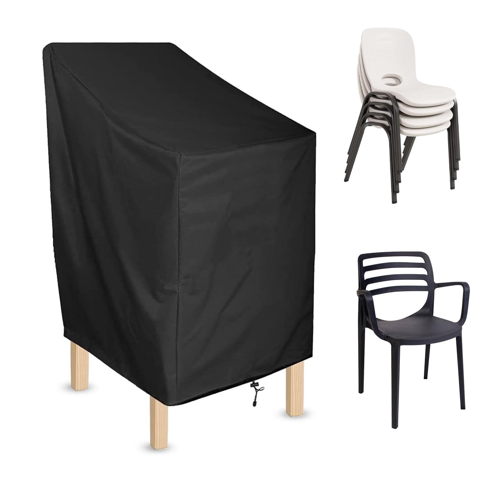 Housse de Chaise de Jardin Antichoc 72 x 72 x 120cm Bâche Extérieure Grey