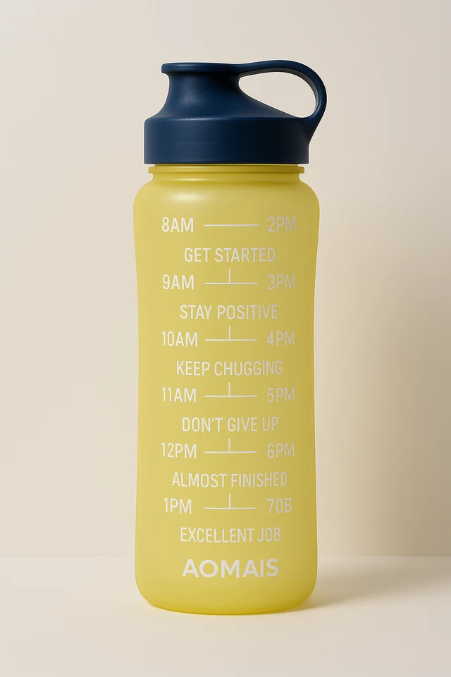 BOTELLA DE AGUA DEPORTIVA MOTIVACIONAL AOMAIS 36 OZ CON MARCADOR DE CAPACIDAD DE TIEMPO LIBRE DE BPA Foto 3 de 4