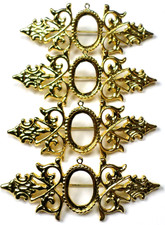 4 of 18x13mm Shiny Gold Victorian Gorgeous Brooch Pin Deco Settings 72x28mm