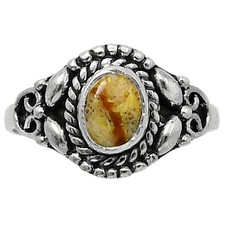 Natural Picture Jasper 925 Sterling Silver Ring s.8.5 Jewelry R-1286