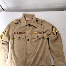 ARMY Boy Scouts of America Shirt Sargent Strips, Battel Ribbons, Gold Stars.