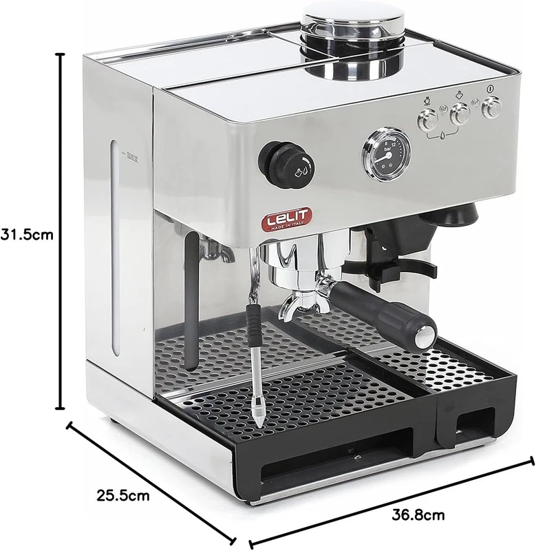 Macchina Caffè Espresso cn Macina Caffè Scalda Tazze Lelit ANITA PL042EMI Vapore, fotografia 8 di 9