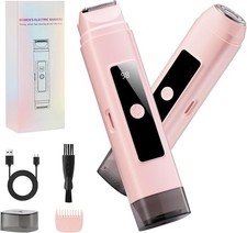 Bikini Trimmer for Women: 2in1 Electric Shaver Dual Head with Digital Display,