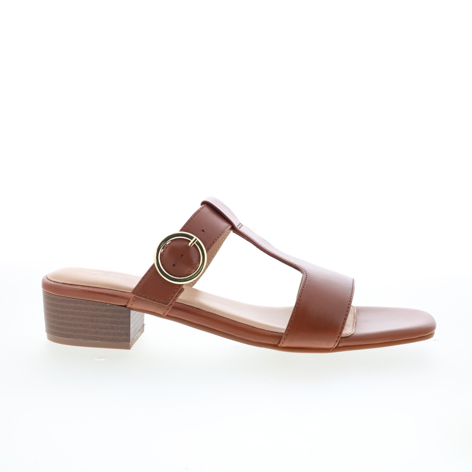 Trotters Nanna T2410-215 Womens Brown Leather Heeled Sandals Shoes