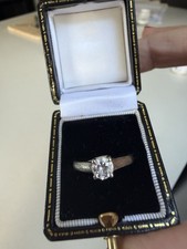 Platinum Solitaire Diamond Ring Size M