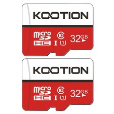 KOOTION 32GB Micro SD Card 2-Pack Class 10 SDHC x2, White, Red