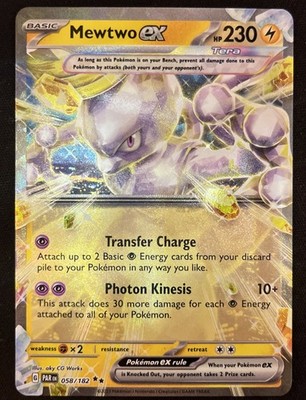 Pokémon TCG Mewtwo EX 058/182 Scarlet & Violet: Paradox Rift