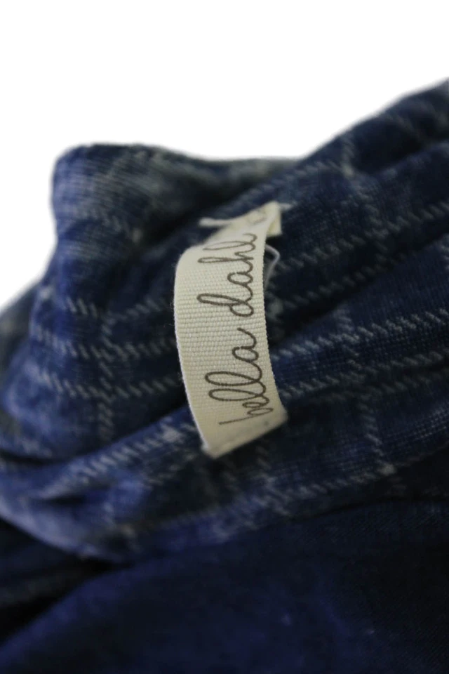 Camiseta sin mangas Bella Dahl para mujer de algodón con correa de espagueti cuello redondo a cuadros azul talla M Foto 4 de 4