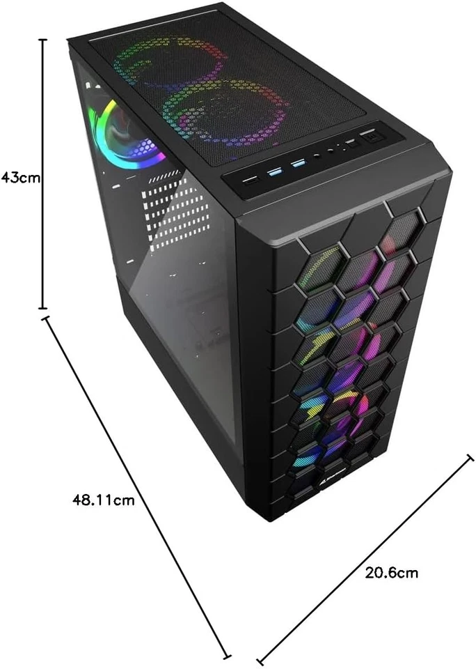 Sharkoon RGB Hex Cristal Templado USB 3.0 Negra - Image 3 of 4
