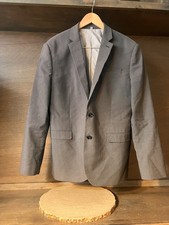Express Photographer Blazer Jacket 42 Men Gray Fitted Single Vent Coat