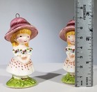 Vintage Set of 2 Welcher Panda PrintsFigurine Girl in Pink Easter Ornament — photo 2