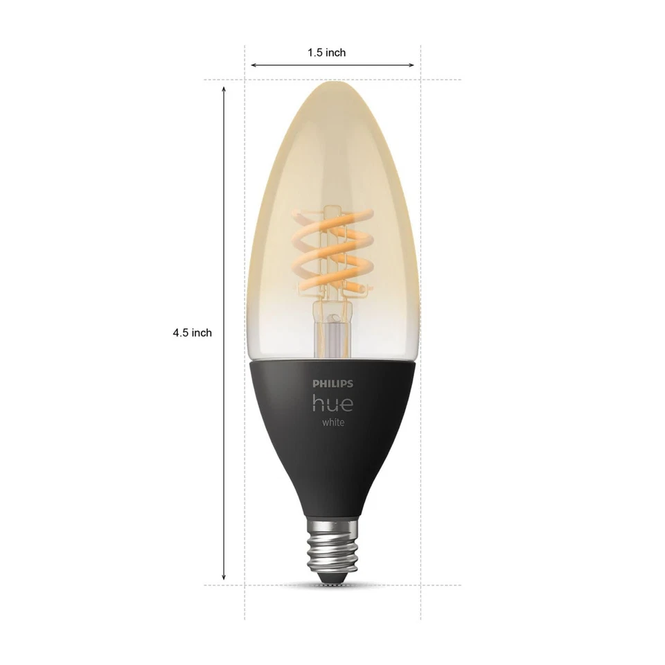 Philips Hue White Ambiance Smart Filament Bulb E12 Candelabra 40W Equivalent - Image 2 of 4