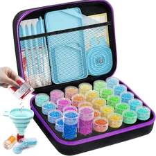 30 Slots Storage Container for Diamond Art Kits for Adults,Portable Bead Storage